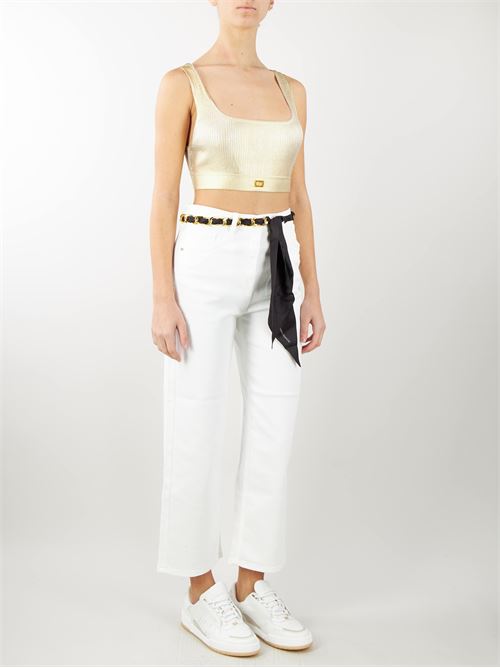 Cropped top in laminated viscose fabric Elisabetta Franchi ELISABETTA FRANCHI | Top | TK09S42E2610
